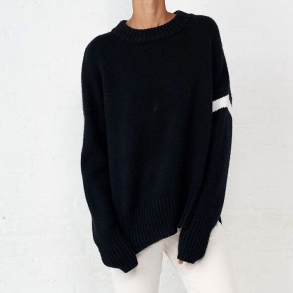 La Ligne Varsity Sweater black 100% cashmere XS - Picture 1 of 9